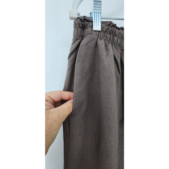 New NWT Wide Leg Linen Blend Pants Brown Size Large‎ - Picture 5 of 8